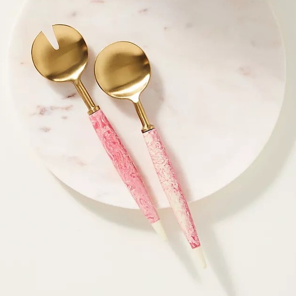 NWT Anthropologie Kip&Co pink marbled serving set. New in box. Never used. - Picture 6 of 6